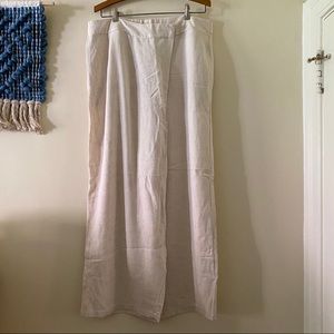 Linen blend wide leg pants